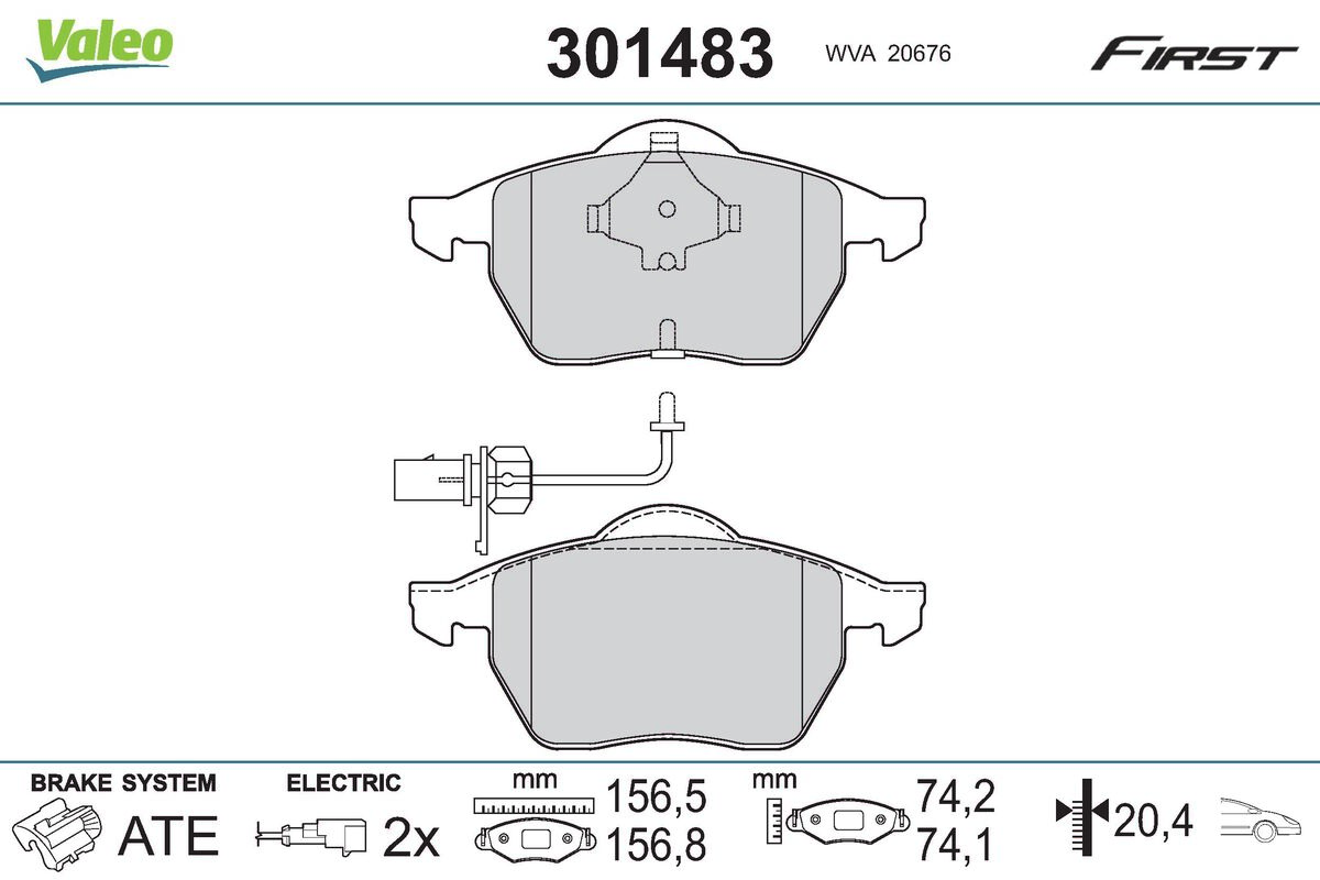 VALEO FIRST Első fékbetét 301483_VALEO